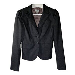 LOFT houndstooth plaid blazer xs brown gray preppy old money academia jacket